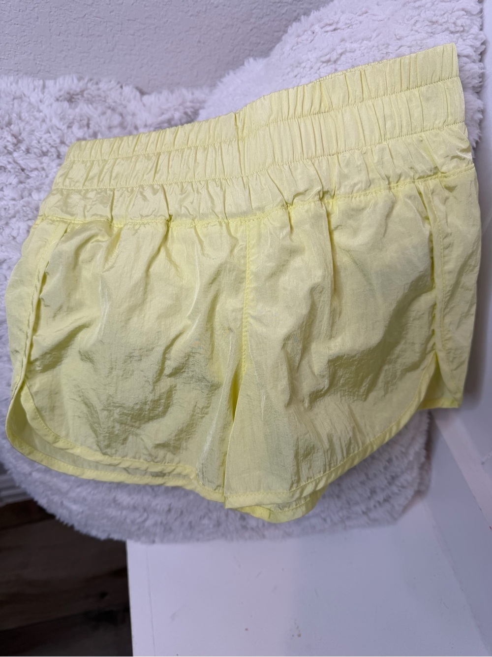 GB girls Lightweight Elastic Waist Lemon Yellow Athletic Shorts